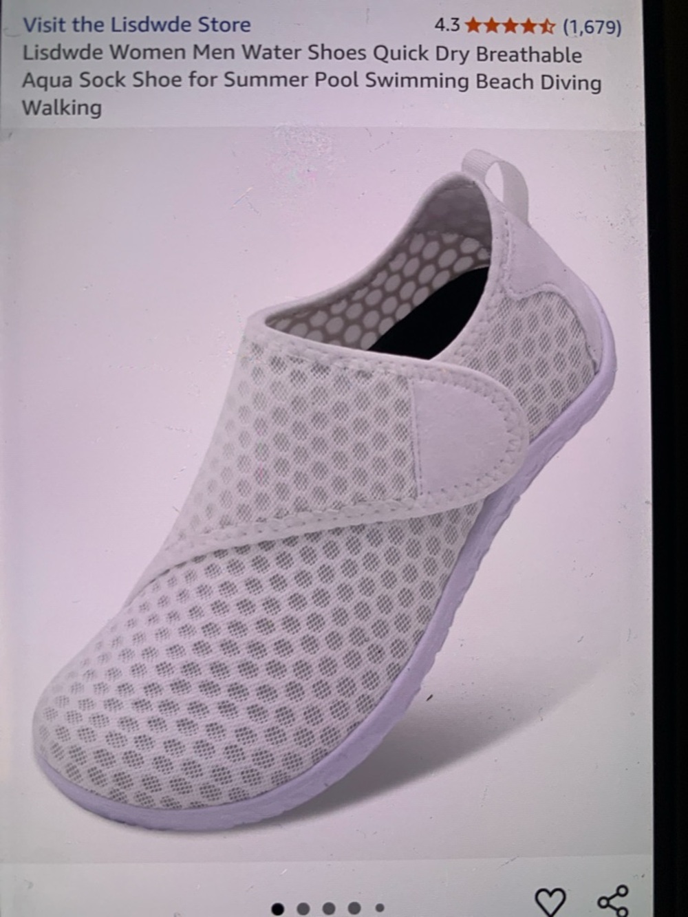 Amazon Men's White Mesh Water Shoes